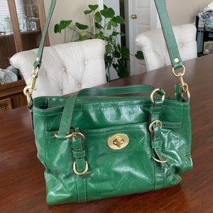 Green Leather Coach Handbag